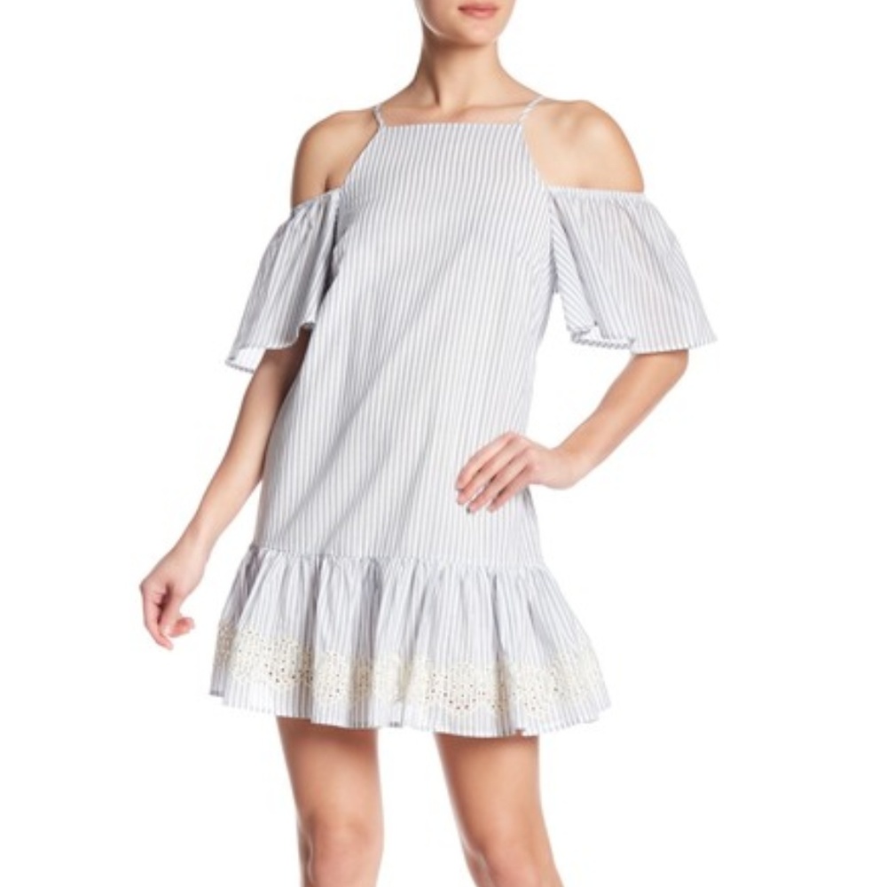 Cold Shoulder Striped Dress
